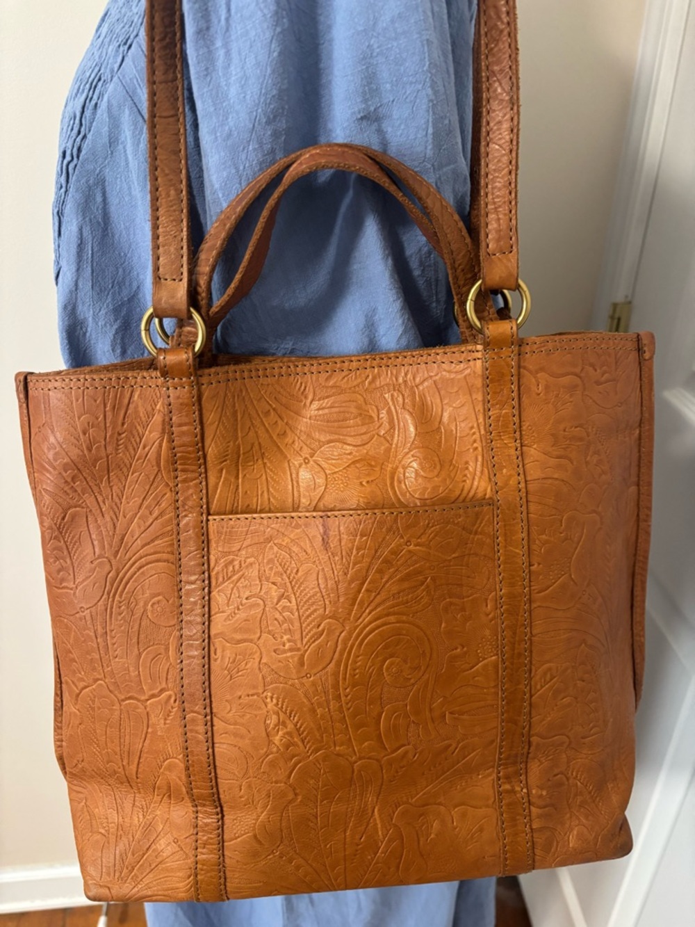 Margot New York Tooled Leather Shoulder Bag - Picture 4 of 6